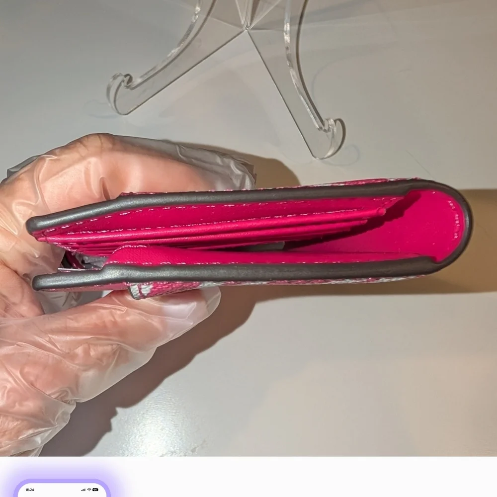 Michael Kors Fuchsia Zebra Stripe Wallet - Picture 3 of 7